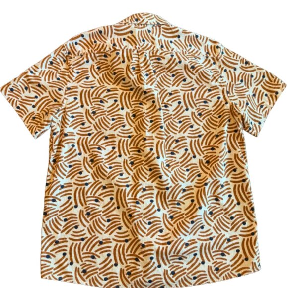 ROWM Men's Casual Button Down Shirt - Brown and White - Picture 2 of 4